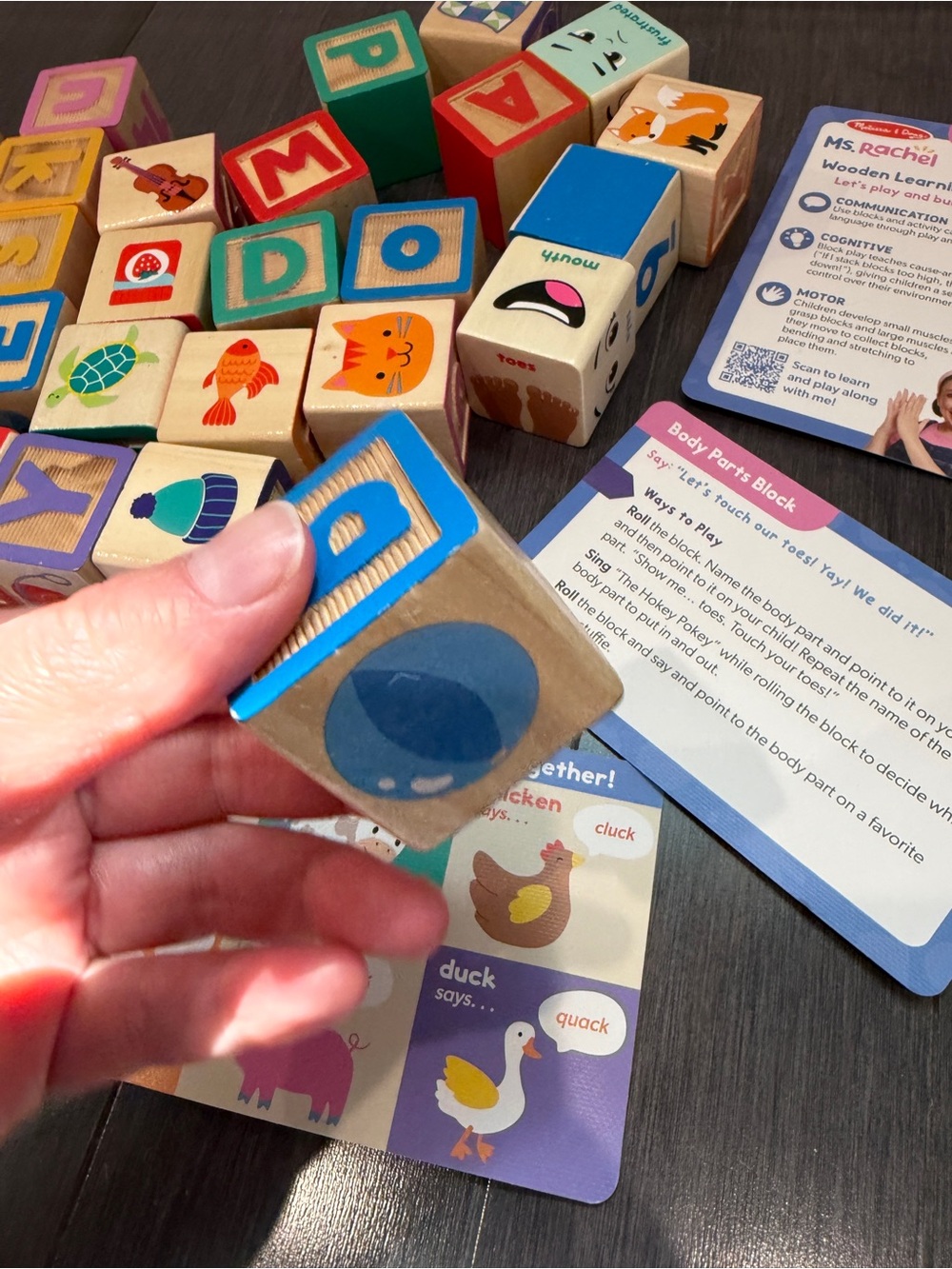 Ms. Rachel Multicolor Wooden Alphabet & Number Block Learning Set Activity Cards - Picture 8 of 10